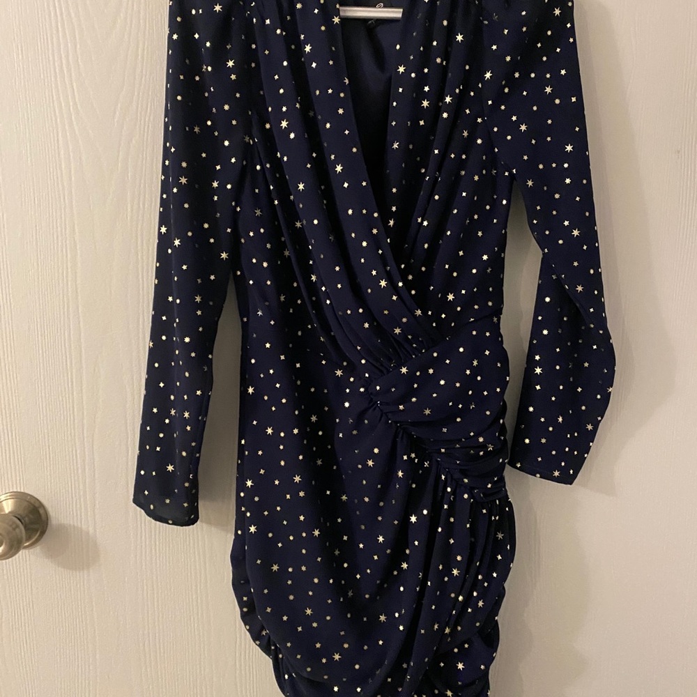 Bebe size small dress navy blue with stars